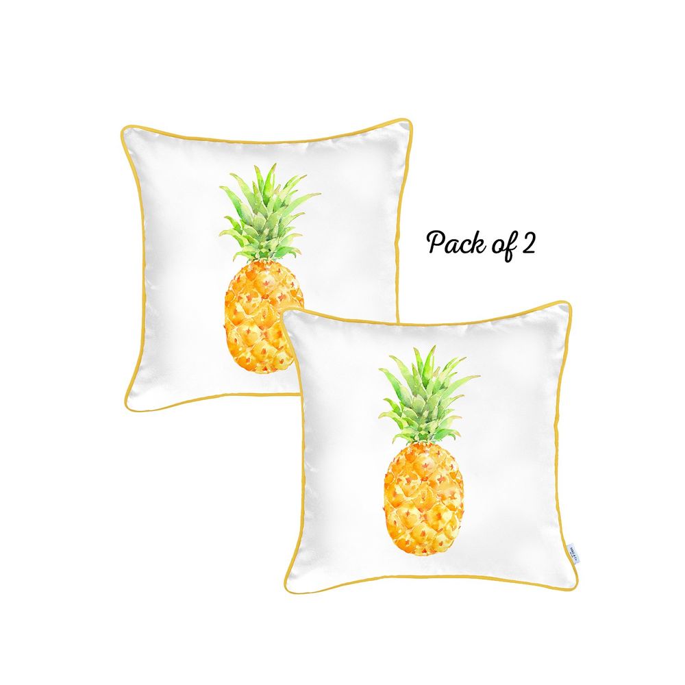 Tropical Pinapple Square 18" Throw Pillow Cover (Set of 2)
