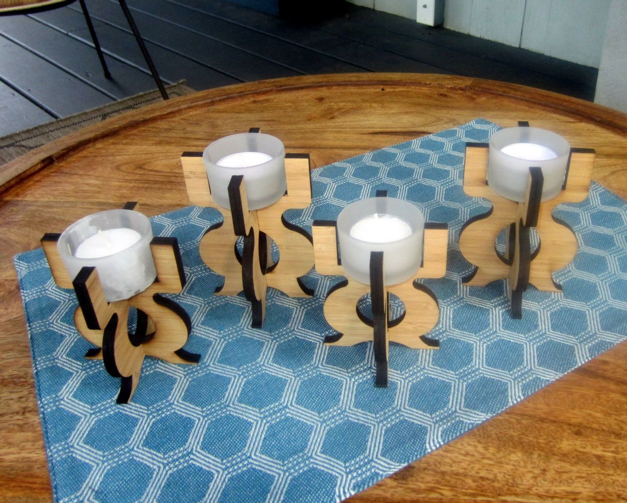 Eco-Friendly Bamboo Equinox Tea Light Holder