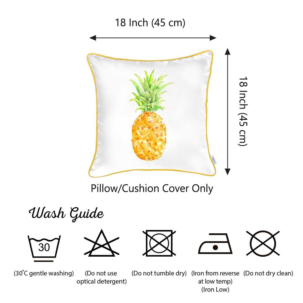 Tropical Pinapple Square 18" Throw Pillow Cover