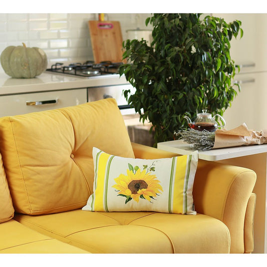 Sunflower Lumbar Throw Pillow Cover