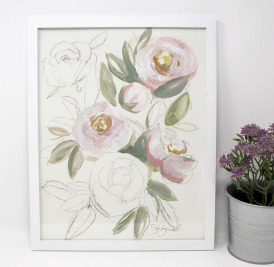 Blush Light Rose Art Print- 11x14in, Simple Design, Home Decor, Wall Art, Floral Artwork