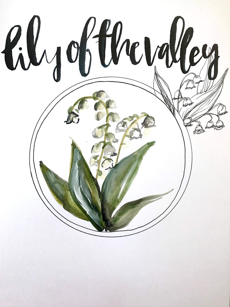 Lily Of The Valley Art Print- 11x14in, Simple Design, Floral Artwork, Home Decor, Wall Art