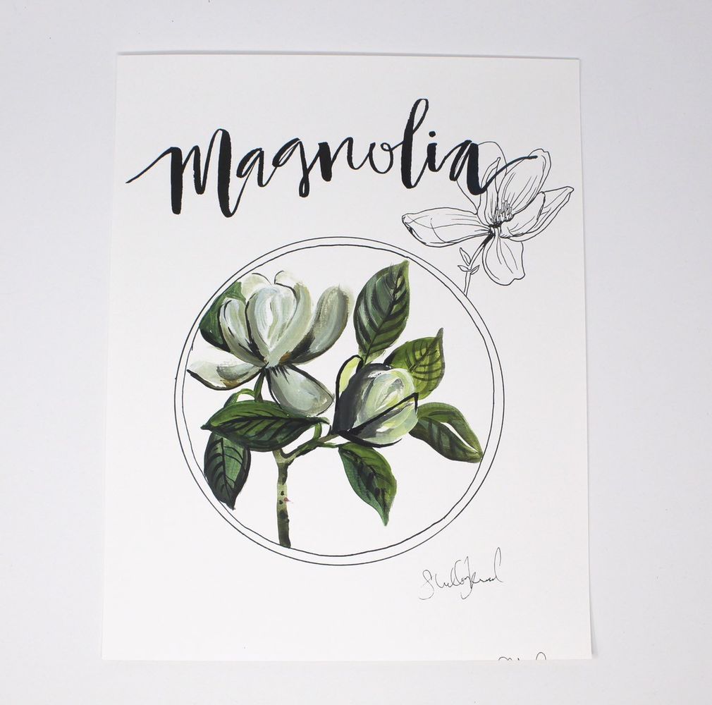 Magnolia Art Print 11x14, Home Decor, Wall Artwork, Simple Design