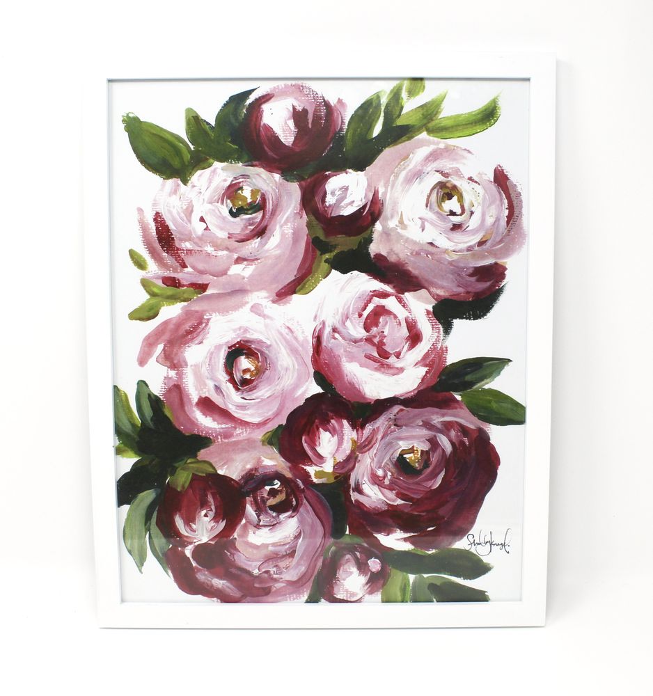 Peonies Art Print! 11x14in, Acrylic Painting Print, Wall Art, Home Decor, Peony Art