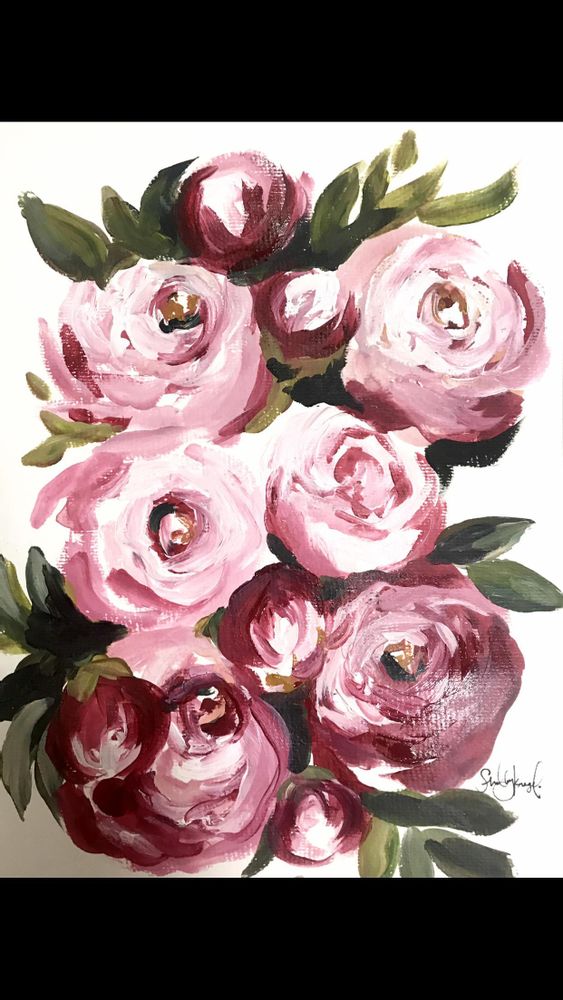 Peonies Art Print! 11x14in, Acrylic Painting Print, Wall Art, Home Decor, Peony Art