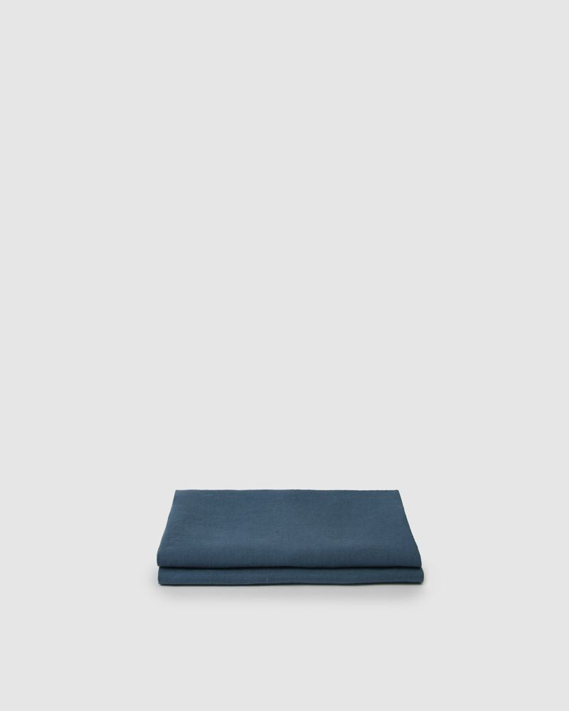 Marcel Linen Fitted Sheet - Adriatic